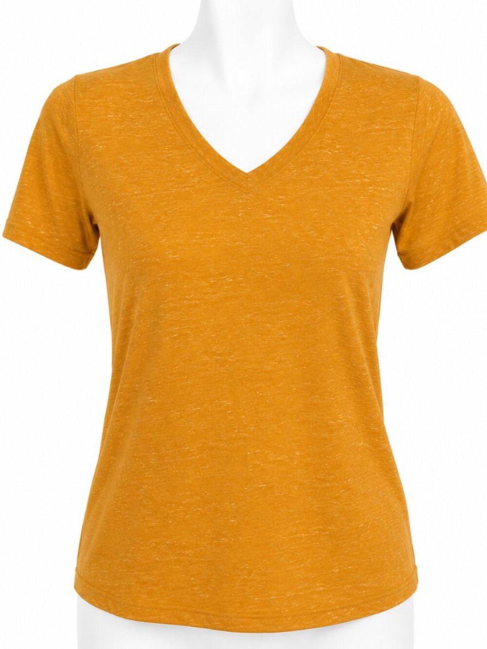 Petite XS gold short sleeve V-neck shirt. Casual Cozy Western Everyday Yoga top